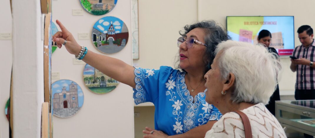 Abre muestra pictórica de estudiantes de Dzidzantún en la Biblioteca Yucatanense